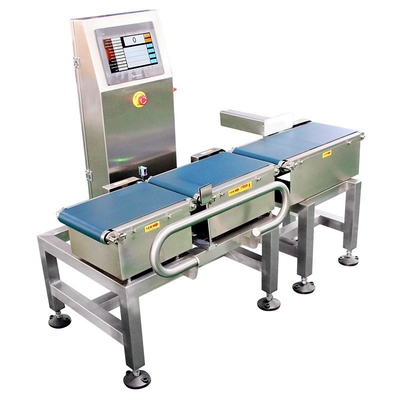 เครื่องชั่งตรวจสอบน้ำหนักบนสายพานพร้อมระบบคัดแยกอัตโนมัติสำหรับสินค้าคุณภาพ