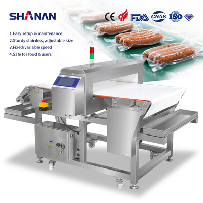 โรงงานอุตสาหกรรม บาร์บีคิว เนื้อสัตว์ เครื่องขนส่งความปลอดภัยอาหาร เครื่องตรวจจับโลหะการปฏิเสธอัตโนมัติ