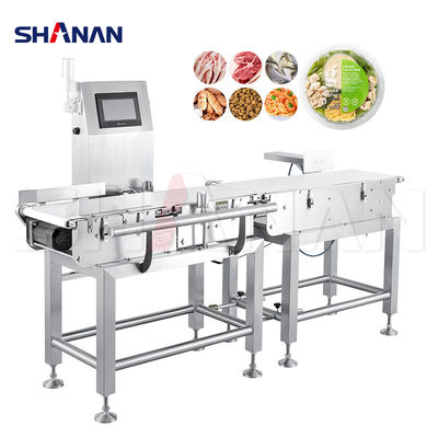 เครื่องคัดแยกน้ำหนักอัตโนมัติสำหรับอุตสาหกรรมอาหาร สายพานลำเลียง เครื่องชั่งน้ำหนักตรวจสอบ 300g-30kg เครื่องคัดแยกน้ำหนัก