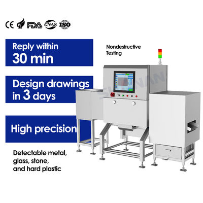 สายการผลิตสายพานลำเลียงเอ็กซ์เรย์เกรดอาหาร ตรวจจับข้อบกพร่องพร้อมการปฏิเสธ